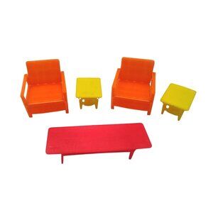 Mattel Liddle Kiddle Snap Happy Plastic Dollhouse Furniture 5 Piece Set 1968